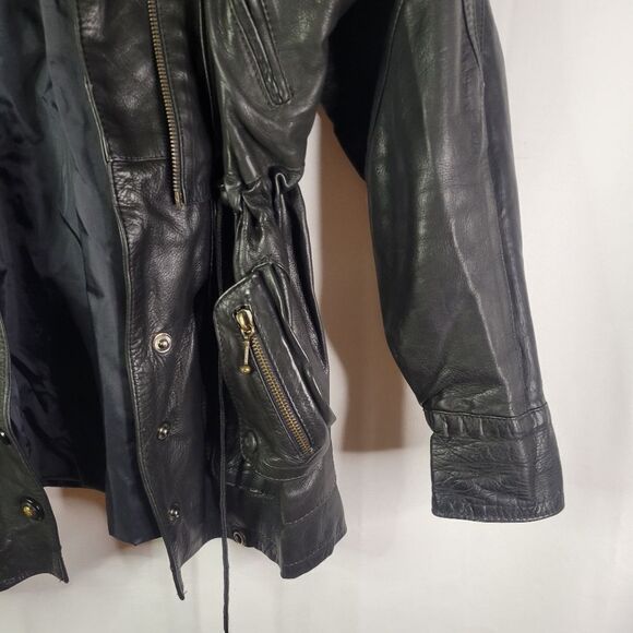 Fitted 80s Black Leather Women's Jacket - Picture 10 of 14